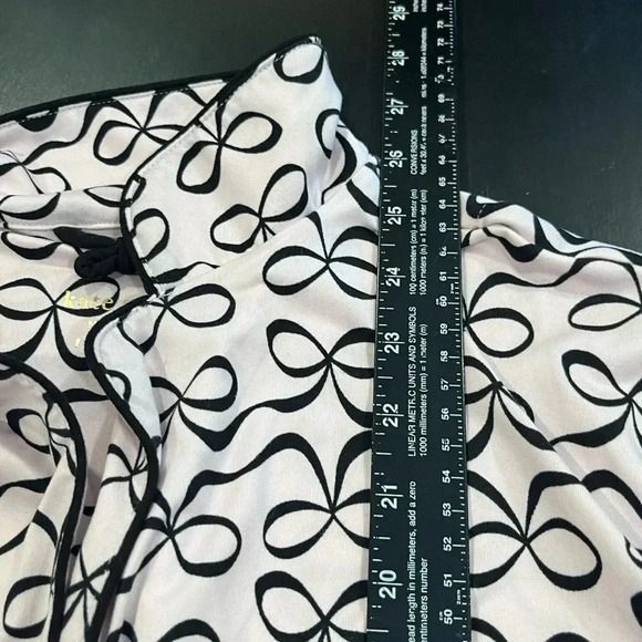 Kate Spade Pink Black Bow Print Short Sleeve & Pants Pajama Set Womens Large - Picture 7 of 13